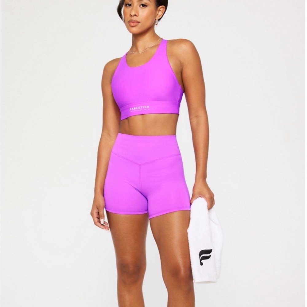 Fabletics Neon Fuchsia No Bounce High Impact Sports Bra